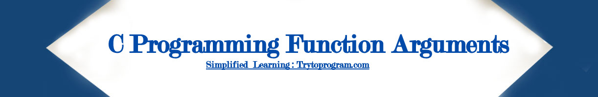 C Programming Function Arguments actual Formal Arguments 