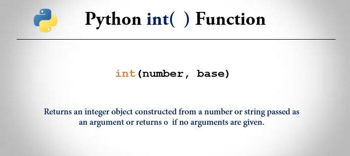 Python Int Function Example And Explanation Trytoprogram