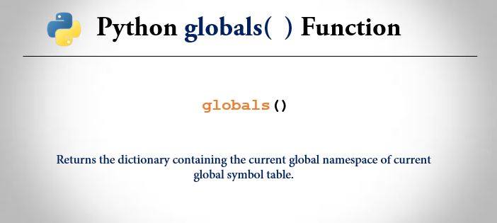 python globals() function