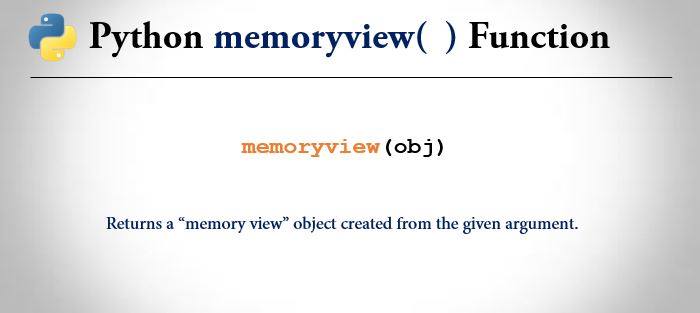 python memoryview() function