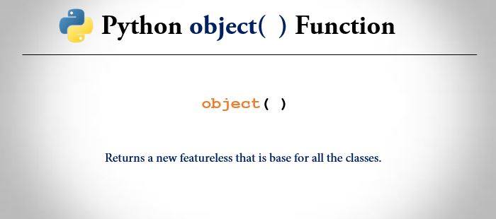 python object() method